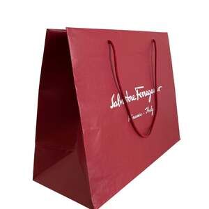 Salvatore Ferragamo XL Red Gift Shopping Bag